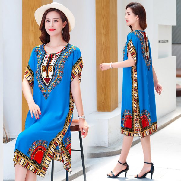 Summer Cotton Silk Loose Plus-Size Dress