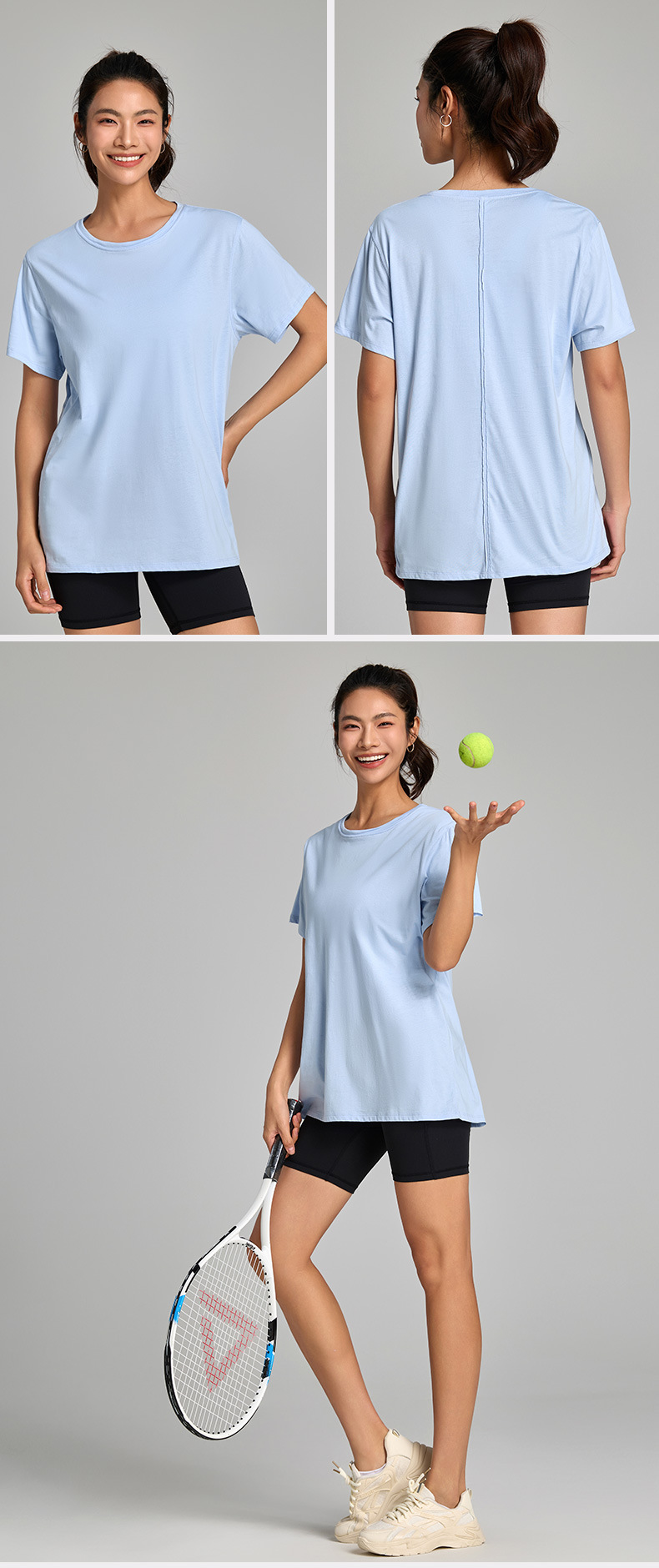 Second image of Women's Quick-Dry Cotton Sports T-Shirt