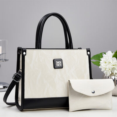 Vintage texture contrast women’s handbag