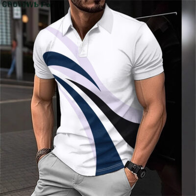 men’s simple design sleeve polo