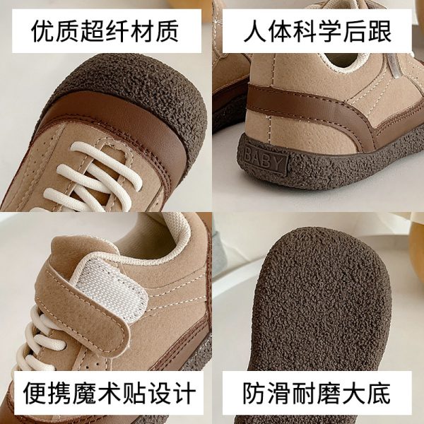 Second image of Kids White Contrast Velcro Sneakers