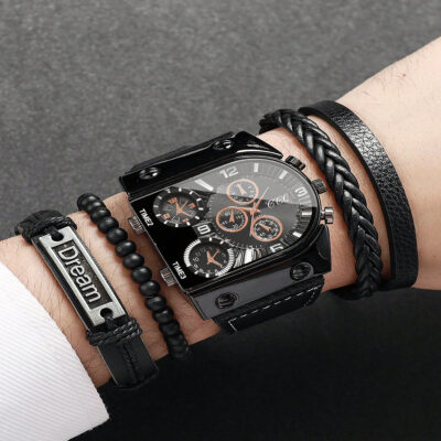 Fashion large dial multi-mechanical quartz watch