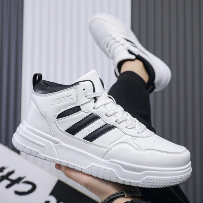 men’s microfiber leather panel shoes.