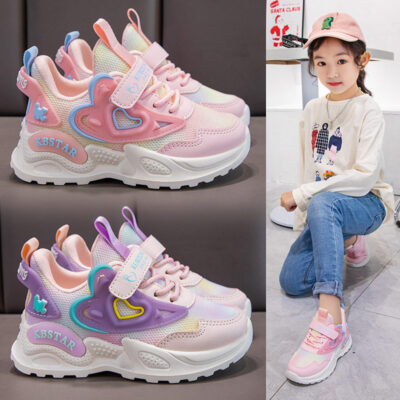 Girls Double Mesh Running Sneakers