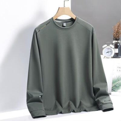 solid color crew neck pullover for men