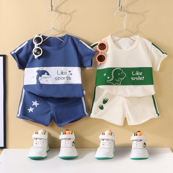 Children's short-sleeved trendy summer clothe