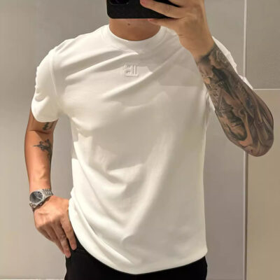 nti-wrinkle solid color short sleeve t-shirt for men