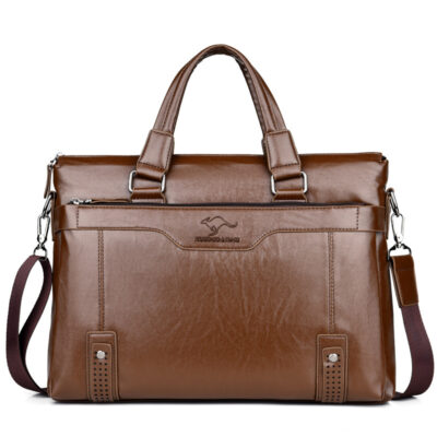 leather texture business casual computer bag