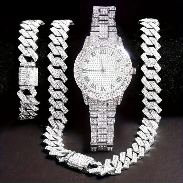 3pcs Set Men's Business Quartz Watch