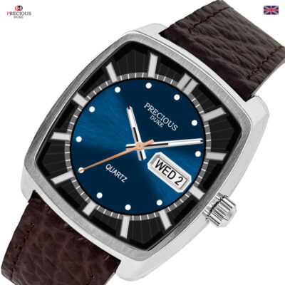 PRECIOUS DUKE  Double Date Genuine Leather watch
