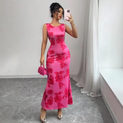 Womens Sleeveless Long Skirt Dress