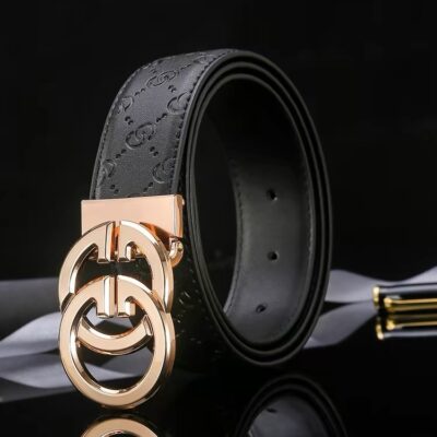 Mens Fashion Leather Smooth Buckle Belt