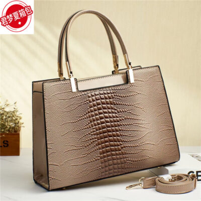 Texture Glossy Leather Handbag