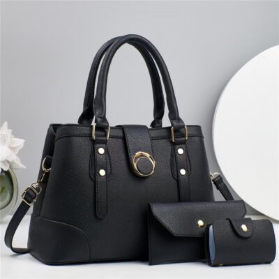 Three-Piece Set Large Capacity Textured Women’s Bag