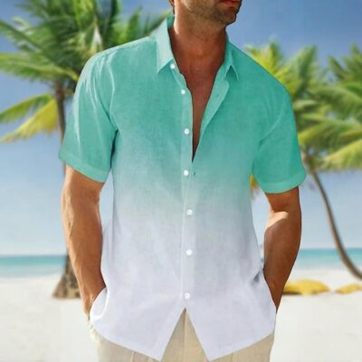 Gradient Solid Color sleeve shirt