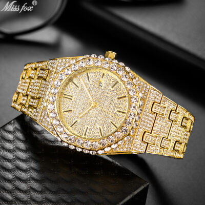 MISS FOX High-end brand starry diamond set men’s quartz watch