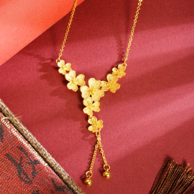 flower tassel necklace versatile imitation gold jewelry does not fade for a long time