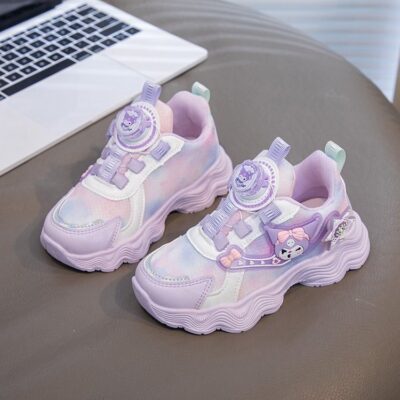 rotating button sneakers for children