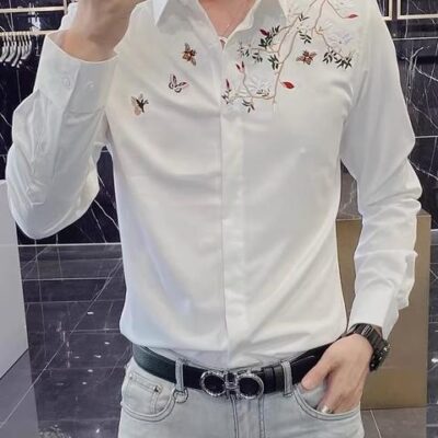 style embroidered long sleeves shirt