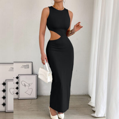 cut-out slit long skirt  dress