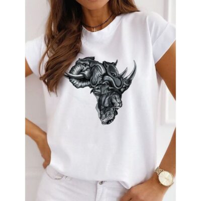 Plus Size New Map Women’s Short Sleeve