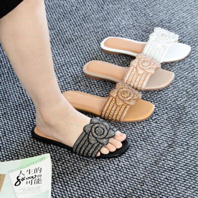 Diamond-Encrusted Slippers for women