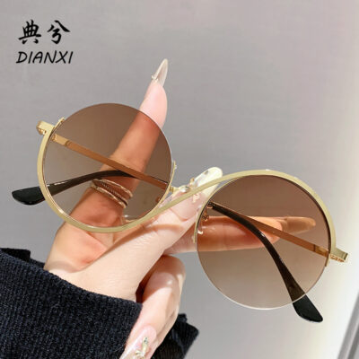 Metal half frame glasses