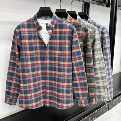 Thickened Check Shirt 100% Cotton