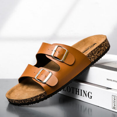 Double buckle slippers