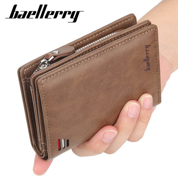 men's short baellerry European buckle wallet