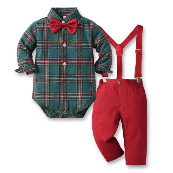 Second image of Detachable Bib Pants Christmas Baby Clothes