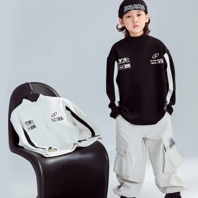 Boys’ and girls’  fleece thickened T-shirt