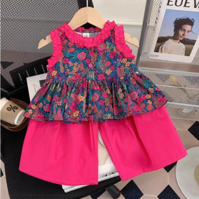 Girls’ baby sleeveless floral top