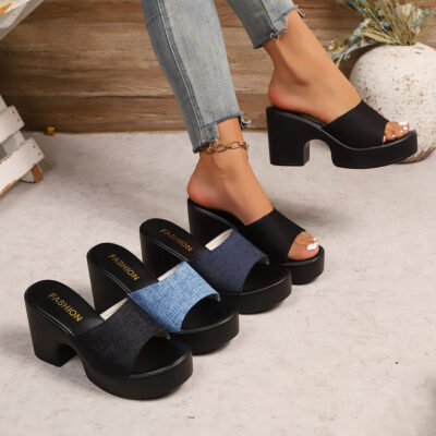 plus size block heel sandals