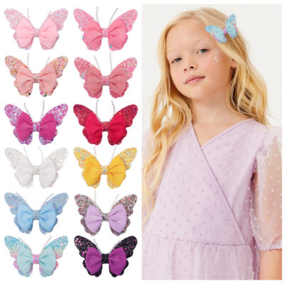 Glitter hairpin butterfly jewelryfor girls