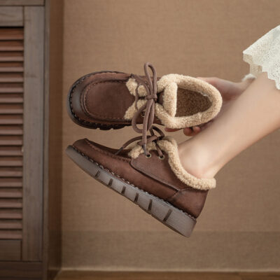 Vintage Round-toe Snow Cotton Women’s Shoes