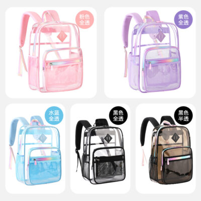 transparent school bag PVC backpack