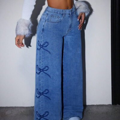 Hot girl high waist pants jeans