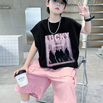 boys sleeveless vest shorts set