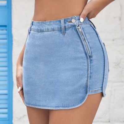 women’s mid-rise jeans skirt