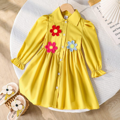 Children’s dress  sunflower long-sleeved shirt