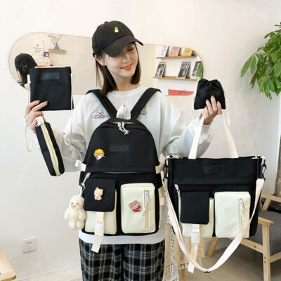 Student School Bag Five-Piece Set