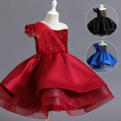 flower children’s baby piano performance dresses