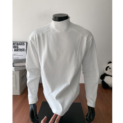 velvet warm semi-turtleneck bottom T-shirt
