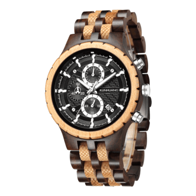 Men’s Multifunctional All Wood Quartz Watch