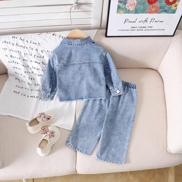 Second image of Girls' Suit Embroidered Bow Long Sleeve Jacket