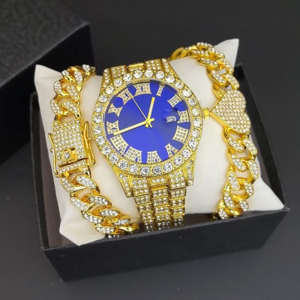 Second image of Cuban bracelet set diamond Wrist Watches