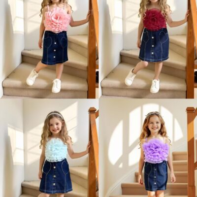 dimensional flower suspender top