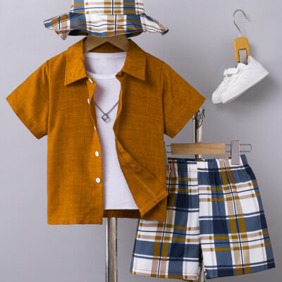 children two-three piece sets cotton short-sleeved shirts