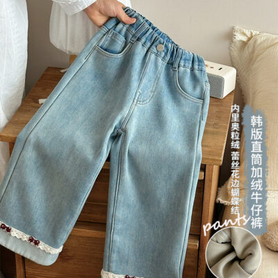 Girls’ fleece jeans